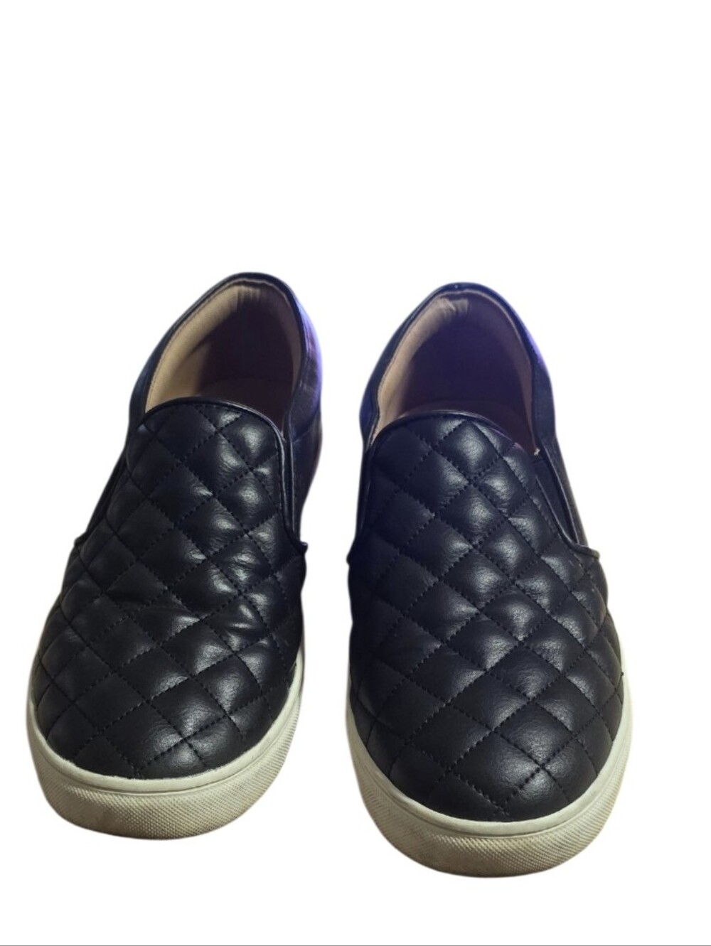 A New Day Quilted Black Slip-On Sneakers with White Sole - Picture 3 of 9